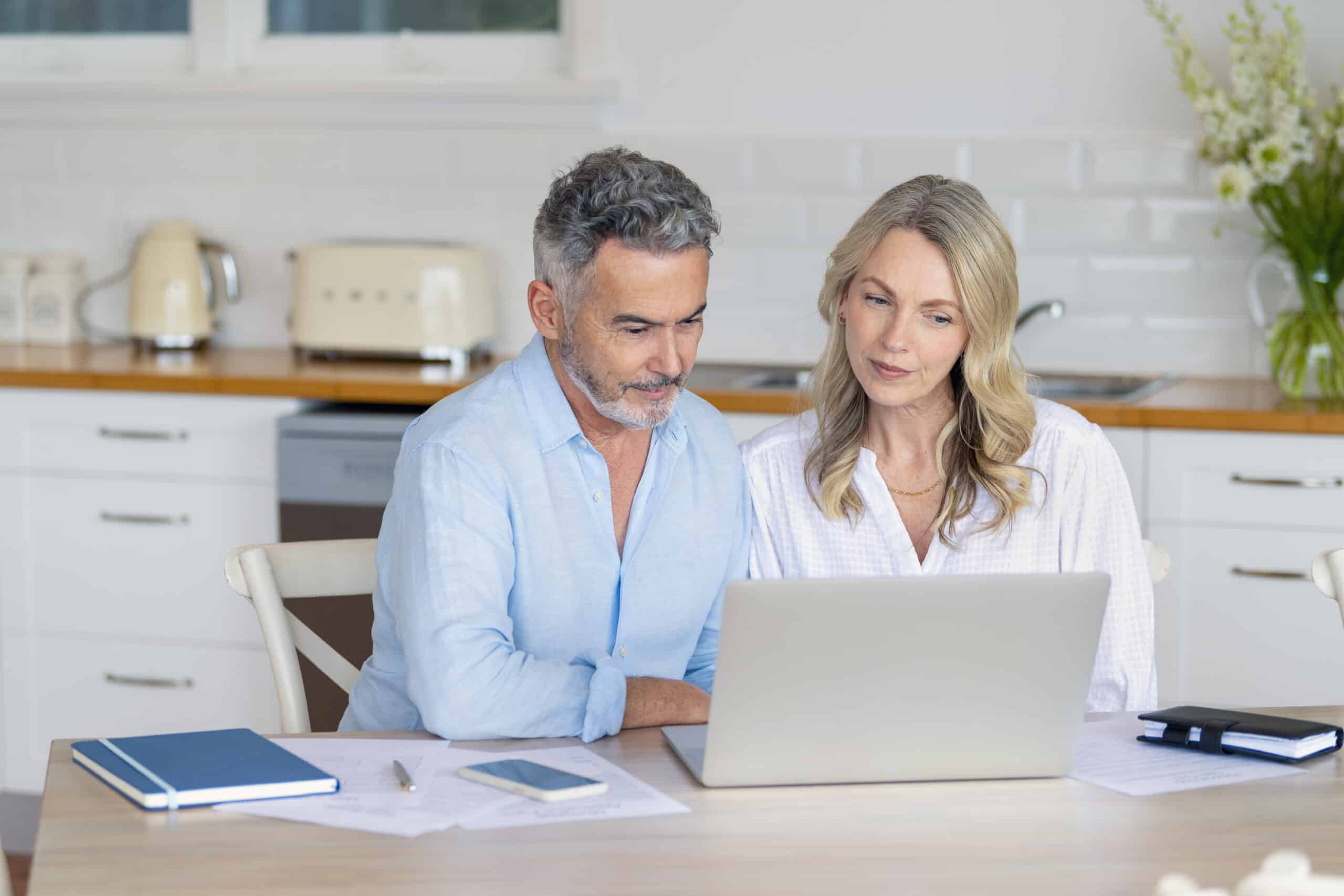 Couple doing retirement planning